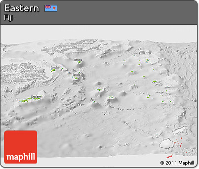 Physical Panoramic Map of Eastern, lighten, desaturated