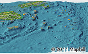 Political Panoramic Map of Eastern, satellite outside