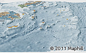 Political Panoramic Map of Eastern, semi-desaturated