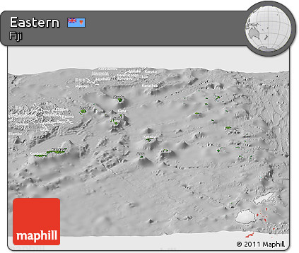 Satellite Panoramic Map of Eastern, lighten, desaturated