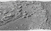 Shaded Relief Panoramic Map of Eastern, darken, desaturated