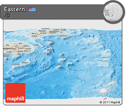 Shaded Relief Panoramic Map of Eastern