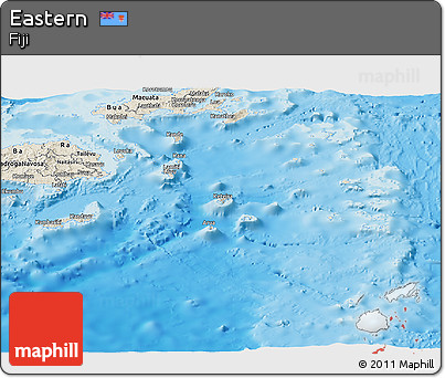 Shaded Relief Panoramic Map of Eastern