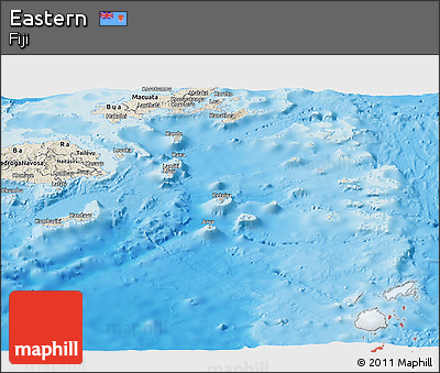 Shaded Relief Panoramic Map of Eastern