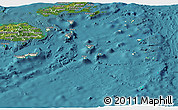 Shaded Relief Panoramic Map of Eastern, satellite outside