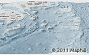 Shaded Relief Panoramic Map of Eastern, semi-desaturated