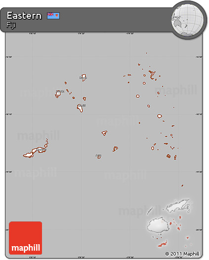 Gray Simple Map of Eastern, cropped outside