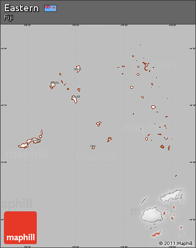 Gray Simple Map of Eastern, cropped outside