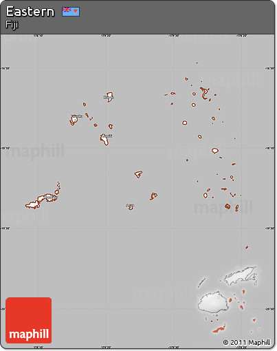 Gray Simple Map of Eastern, cropped outside