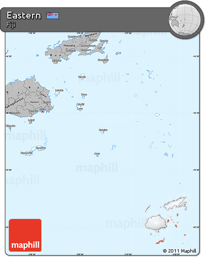 Gray Simple Map of Eastern