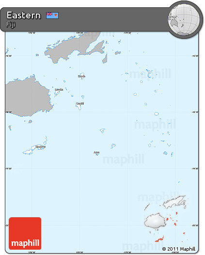 Gray Simple Map of Eastern, single color outside