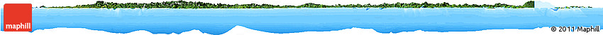 Satellite Horizon Map of Fiji, single color outside, bathymetry sea