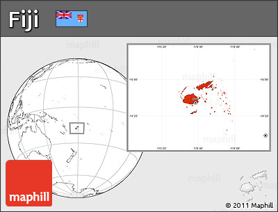 Blank Location Map of Fiji