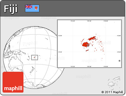 Blank Location Map of Fiji