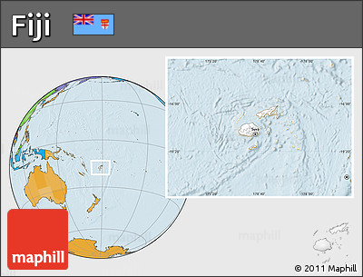 Blank Location Map of Fiji, political outside
