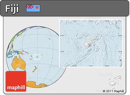 Blank Location Map of Fiji, political outside