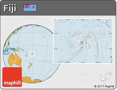 Blank Location Map of Fiji, political outside