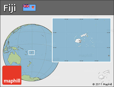 Blank Location Map of Fiji, savanna style outside