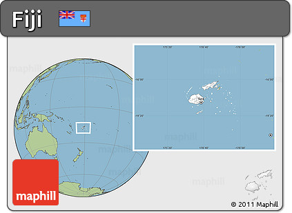 Blank Location Map of Fiji, savanna style outside