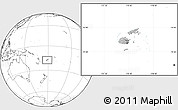 Gray Location Map of Fiji, blank outside