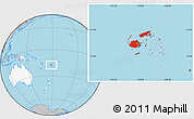 Gray Location Map of Fiji, highlighted continent