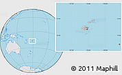 Gray Location Map of Fiji, lighten, desaturated, land only