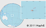 Gray Location Map of Fiji, lighten, land only