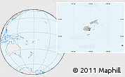 Gray Location Map of Fiji, lighten