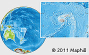 Gray Location Map of Fiji, physical outside