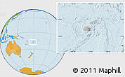 Gray Location Map of Fiji, political outside