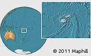 Gray Location Map of Fiji, satellite outside