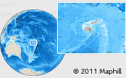 Gray Location Map of Fiji, shaded relief outside