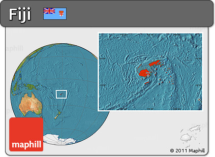 Satellite Location Map of Fiji