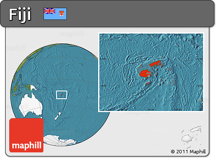 Satellite Location Map of Fiji, highlighted continent