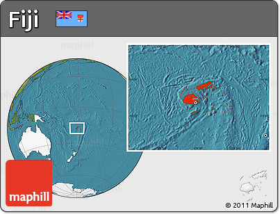 Satellite Location Map of Fiji, highlighted continent