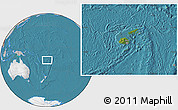 Satellite Location Map of Fiji, lighten, desaturated, land only