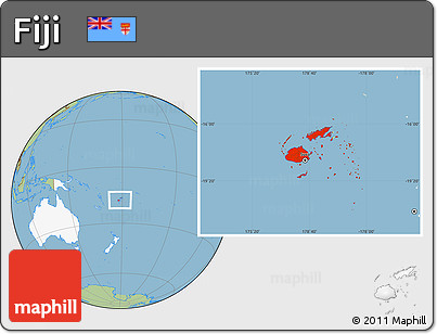 Savanna Style Location Map of Fiji, highlighted continent