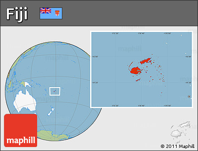 Savanna Style Location Map of Fiji, highlighted continent