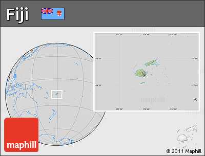 Savanna Style Location Map of Fiji, lighten, desaturated