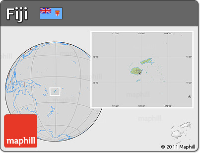 Savanna Style Location Map of Fiji, lighten, desaturated