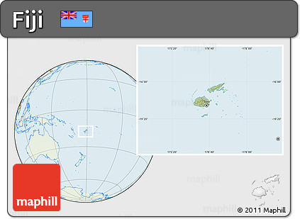Savanna Style Location Map of Fiji, lighten