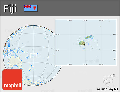 Savanna Style Location Map of Fiji, lighten