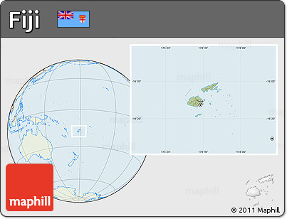 Savanna Style Location Map of Fiji, lighten