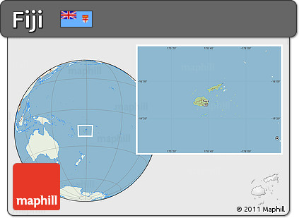 Savanna Style Location Map of Fiji, lighten, land only