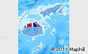 Flag Map of Fiji, single color outside, bathymetry sea, flag rotated