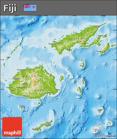 Physical Map of Fiji