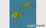 Satellite Map of Fiji, desaturated, land only