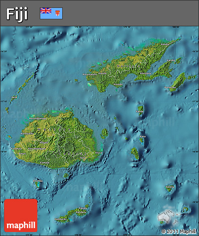 Satellite Map of Fiji