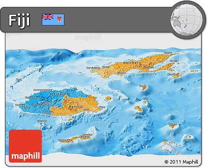 Political Panoramic Map of Fiji
