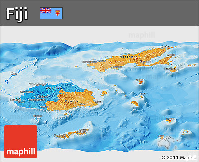 Political Panoramic Map of Fiji